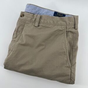 Polo Ralph Lauren Mens 38x34 Khaki Tan Stretch Straight Fit The Polo Chino Pants